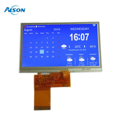 4.3 inç TFT Resistif Dokunmatik Ekran 350 cd/m2 RGB Arayüzü ile Renkli TFT Ekran 480X272